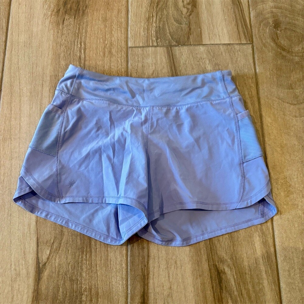 Athleta Girl Running Shorts Girls Size M Purple Lined Mesh Panels